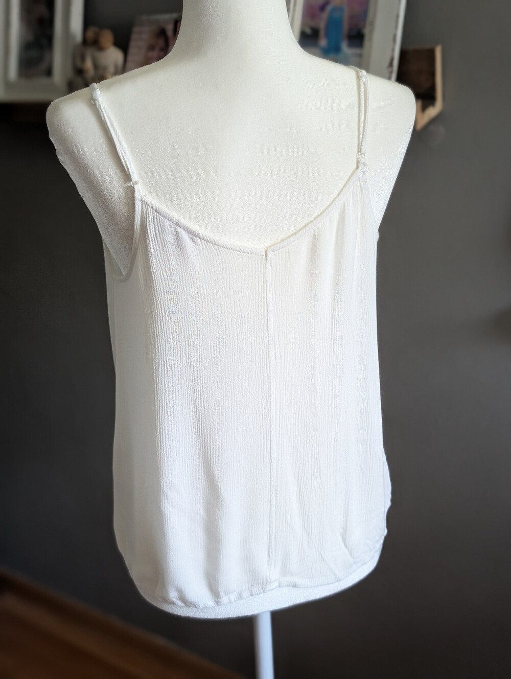 Granola Girl Coastal Boho Summer Beach Festival Gauze Cami Top White Medium - Picture 3 of 5